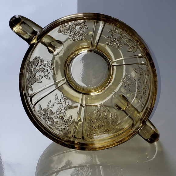 1930s Sharon Amber" Open Sugar Bowl by Federal Glass - Picture 5 of 6